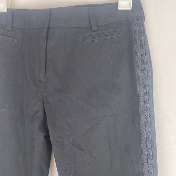 Vintage Women's Flare Dress Pants Size 4 Petite Side Panel Detail Black - Picture 3 of 9